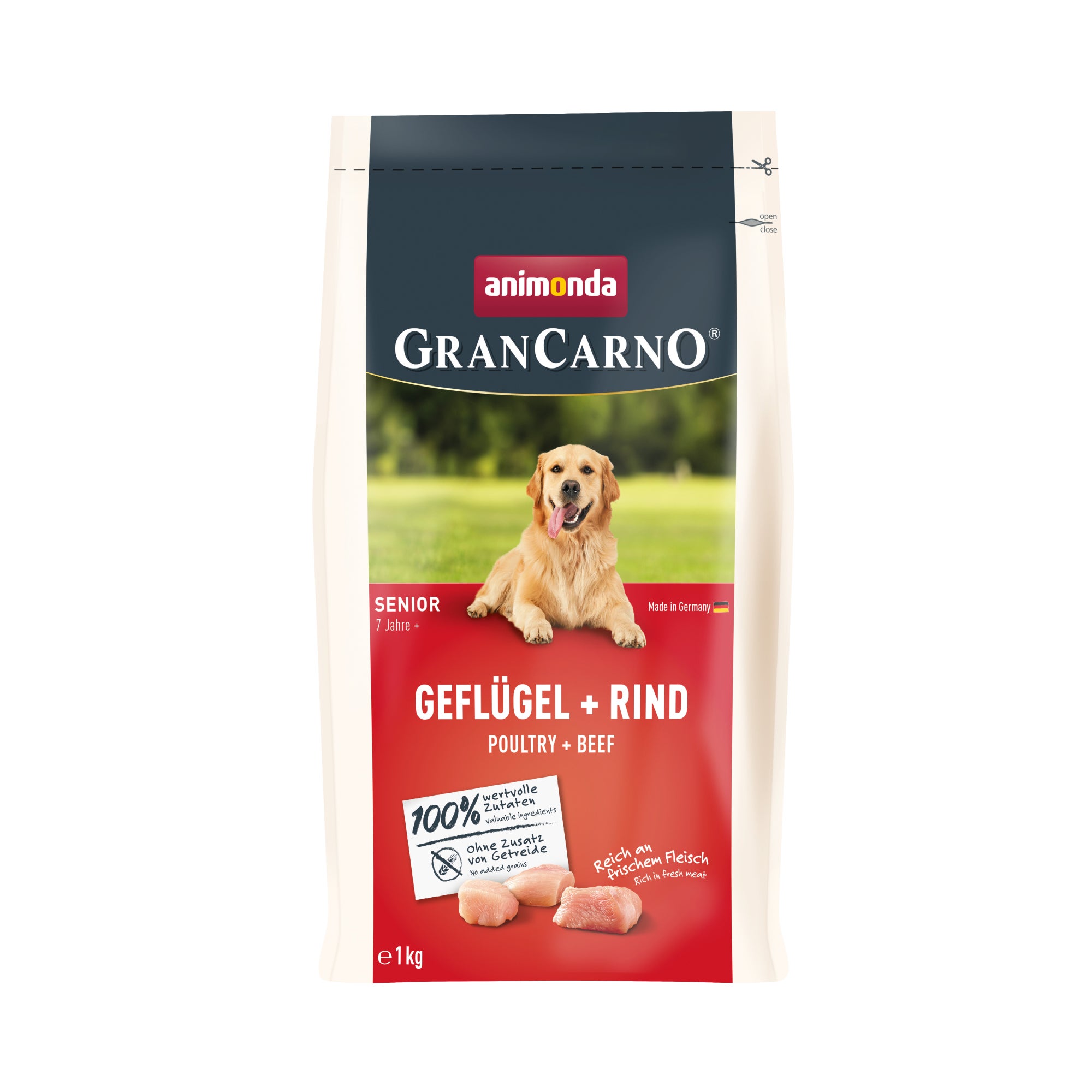 アニモンダ 犬用 グランカルノ ドライフード 鳥・牛 シニア犬用 1kg